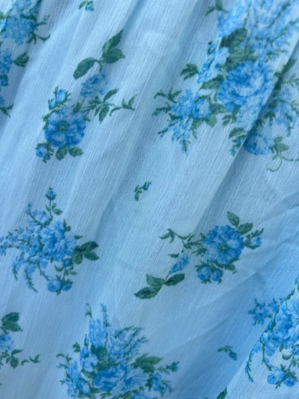 Altar’d State Lotte Blue Floral Maxi Dress Cottagecore Ruffle Strap Size Large - Picture 6 of 8